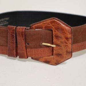 Walnut Brown Suede/Croc Grain Nordstrom Belt